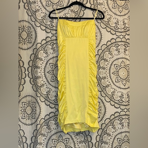 Yellow le chateau dress. Small water stain under armpit from spot cleaning. - Picture 2 of 6